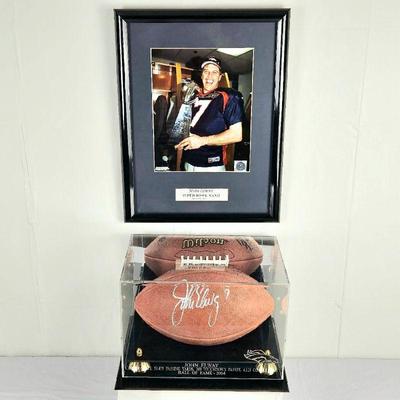Framed Denver Broncos John Elway Signed Color Photo 1998 Superbowl - 13
