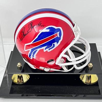 Hall of Fame Therman Thomas Football Player for Buffalo Bills Signed Mini-Helmet with Steiner Hologram and in Case