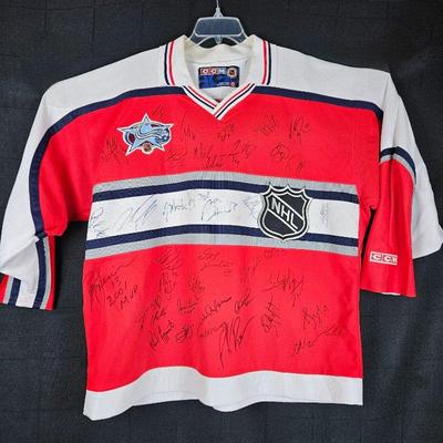 2001 All-Star Hockey Jersey Game Played in Denver - Signed by MVP Guerin, Lemieux, Forsberg, Roy, Lidstrom & More!