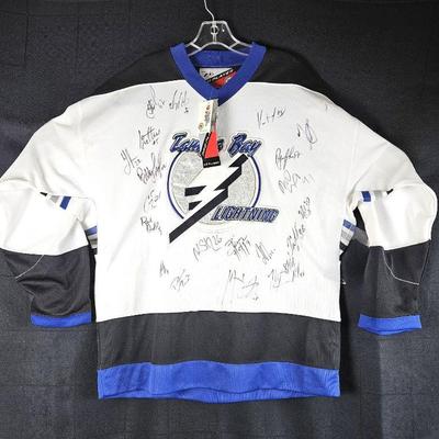 Tampa Bay Lightning Hockey Jersey Signed by Members of the 2000 Team, Including HOFer Martin St. Louis