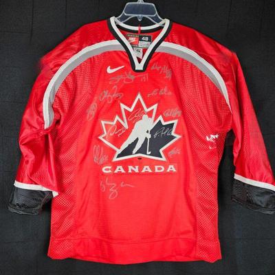 TEAM CANADA Pro Model Hockey Jersey Signed by Ray Bourque, Wayne Gretzke, Mario Lemieux & More! Size Nike 48