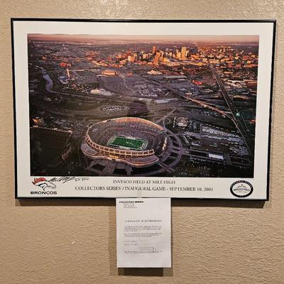 Large Signed Gustafson Enlarged Photo of Invesco Field on Opening Day 09/10/2001 Limited Edition of 2500 Made