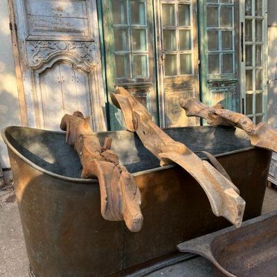 Yokes and copper tub.