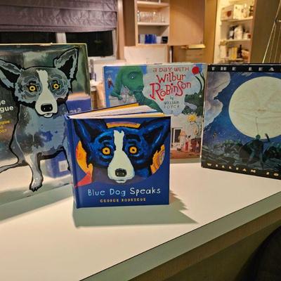Blue Dog books signed by George Rodrigue. Signed Billy Joyce books