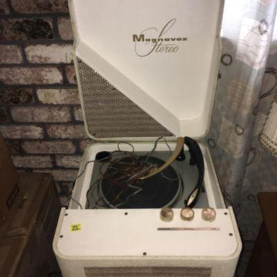 Magnavox stereo suitcase record player.
