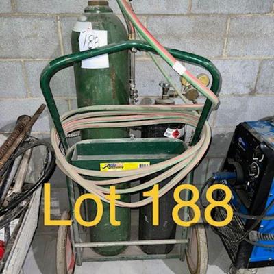 Cutting Torch & Bottles w cart