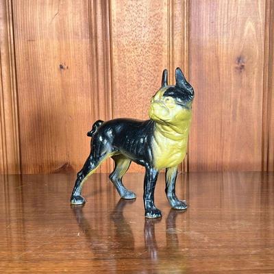 HUBLEY CAST IRON BOSTON TERRIER | Painted cast iron Boston bull terrier statue. - l. 10 x w. 4 x h. 10 in 