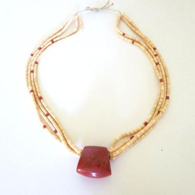 Hishi and Coral Necklace