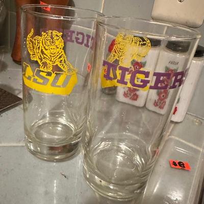 Pair LSU tigers glasses