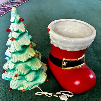 Blow mold lighted Christmas tree