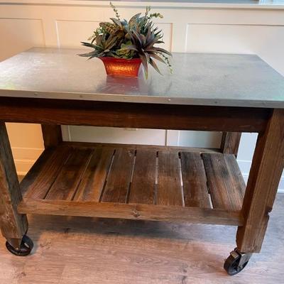 Pottery Barn Abbott Island Cart 28" D x 48" W x 35" H