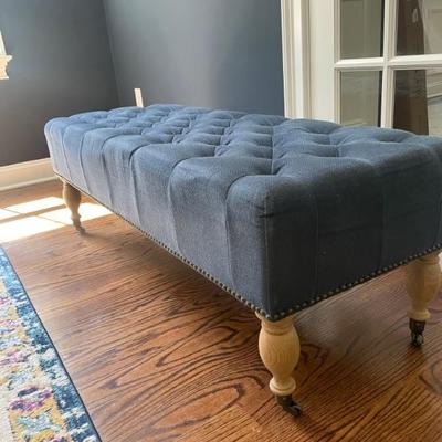 Restoration Hardware Tufted Bench 54" W x 20" 18" H.  Provides additional comfortable seating or a foot rest.