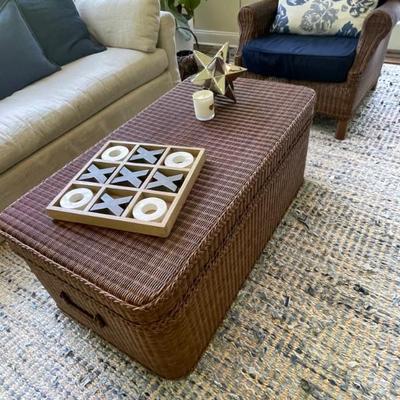 Pottery Barn Sea Grass Storage Trunk/Coffee Table 25" D x 45" W x 18" H