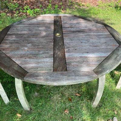 4 Tortuga Outdoor Teak Chairs available with Bistro Table (47" D x 30" H)