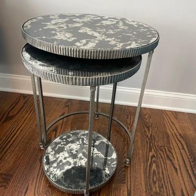 Ethan Allen Glass Nesting End Tables 19" W x 25" H x 19" D