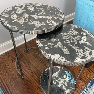 Ethan Allen Glass Nesting End Tables 19" W x 25" H x 19" D