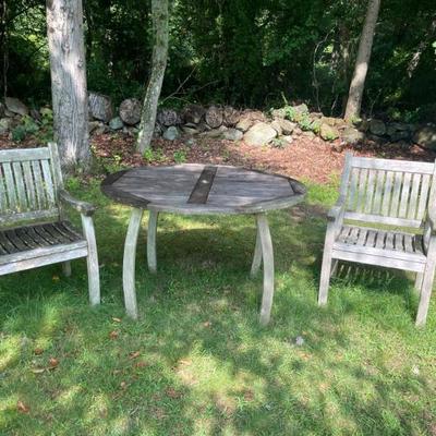 4 Tortuga Outdoor Teak Chairs available with Bistro Table (47" D x 30" H)