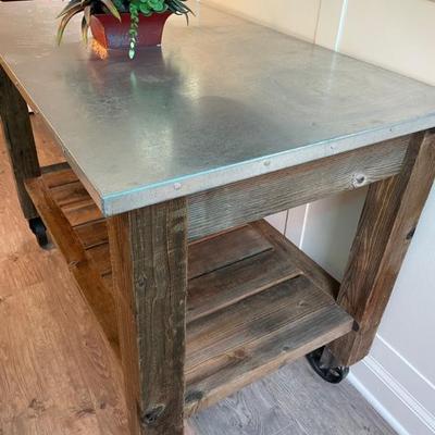 Pottery Barn Abbott Island Cart 28" D x 48" W x 35" H