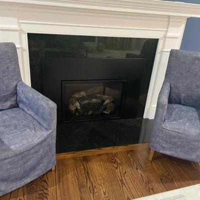 Restoration Hardware  Belgian slipcovered dining chairs