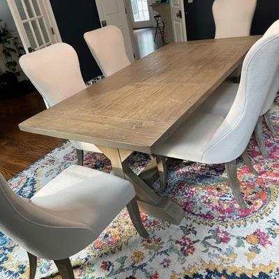 Uttermost Caledonia White Subbed Armless Parsons Dining Chairs (6 available) 21" W x 31" D x 44" H (seat height 20")