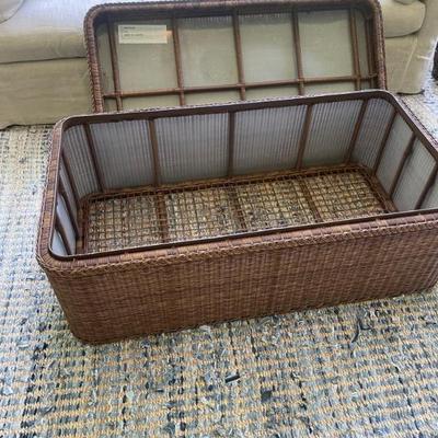 Pottery Barn Sea Grass Storage Trunk/Coffee Table 25" D x 45" W x 18" H