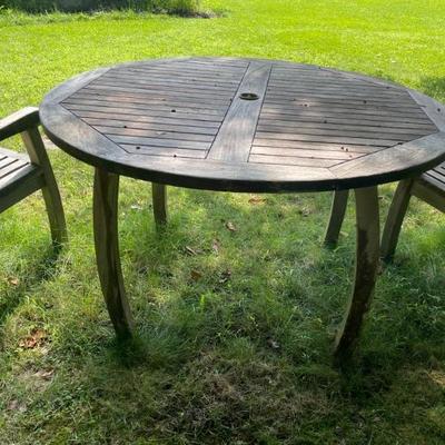 4 Tortuga Outdoor Teak Chairs available with Bistro Table (47" D x 30" H)