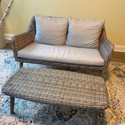 George Oliver 4 Person Indoor/Outdoor Seating Group with Cushions (chairs: 31" W x 25" D x 30" H.  table: 38.5" W x...