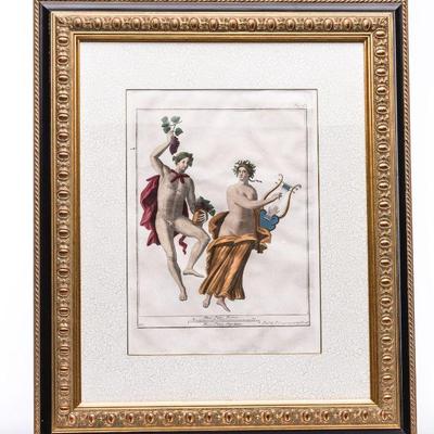 59B SET OF 4 HAND COLORED ENGRAVINGS