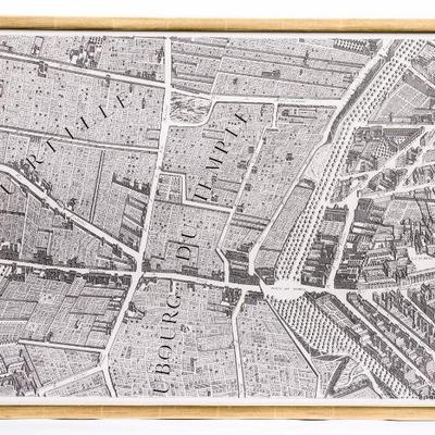 116 BRETEZ TURGOT MONUMENTAL VIEW MAP OF PARIS FRANCE