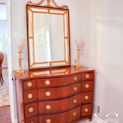 Baker Bow Front Chest, Mirror (we have pair of mirrors)