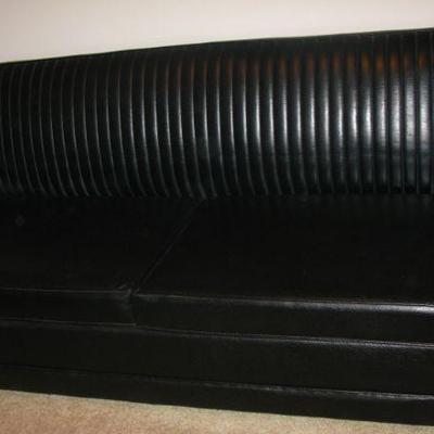 naughyde black MCM fold out sofa  BUY IT NOW $ 150.00