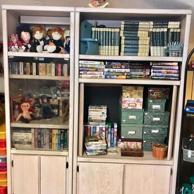 cabinet on left $90
bookcase on right $110