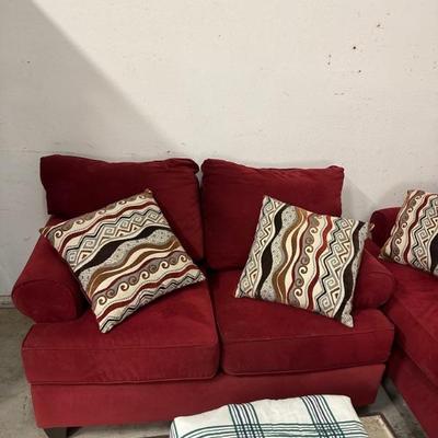 red loveseat