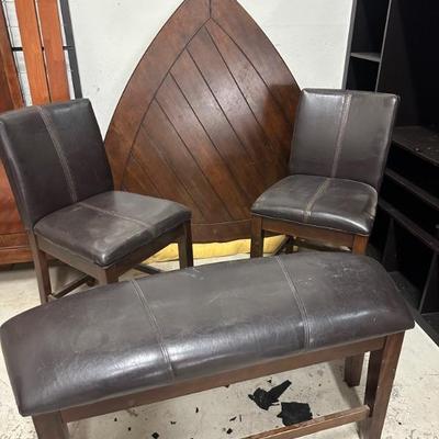 triangle kitchen table with bench 2 chairs 