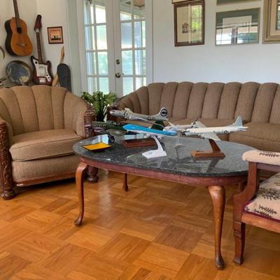 Deco club chair and sofa