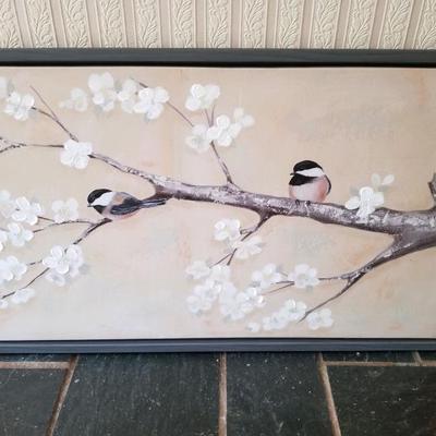 Large print - black capped chickadees on branch