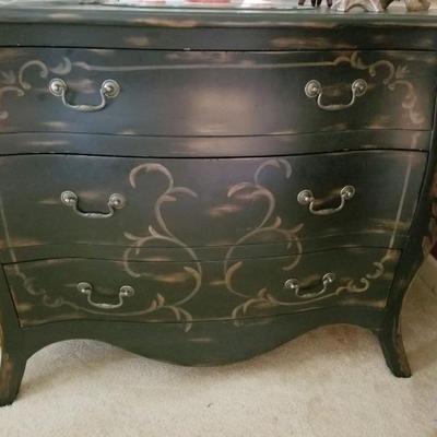 Contemporary handpainted bombe chest