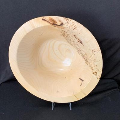 Signed Maple Wood Decorative Bowl