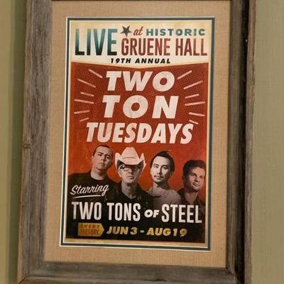 Framed Gruene Hall Two Tons of Steel Poster