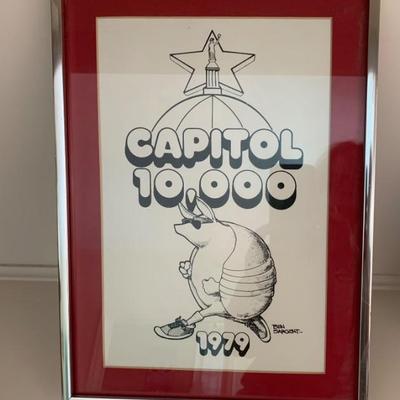 Framed. Signed Ben Sargent. Capitol. 10,000 1979. Poster
