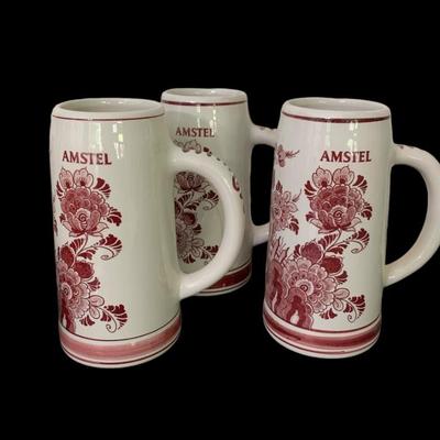 Vintage Amstel Stein Delft Red Ceramic.             Holland