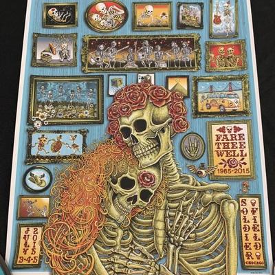 Celebrating 50 Years Of Grateful Dead Poster Chicago 2015 Signed and Numbered 280/800