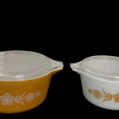 Vintage Butterfly Gold Casserole Dish with Lid