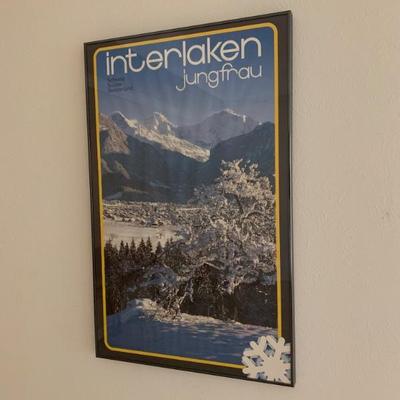Framed. Poster  Interlaken. Jungfrau.  Switzerland 