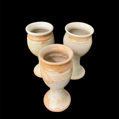 Signed ALLEN Pottery Goblets