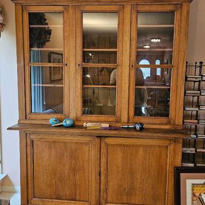 Antique Buffet Deux Corps Display Storage Cabinet.