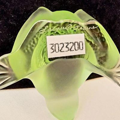 Lalique Jumping Frog (Light Green) #3023200 GRENOUILLE SAUTEUSE FIGURINE FIGURE GLASS. This genuine Lalique glass frog measures 65mm...