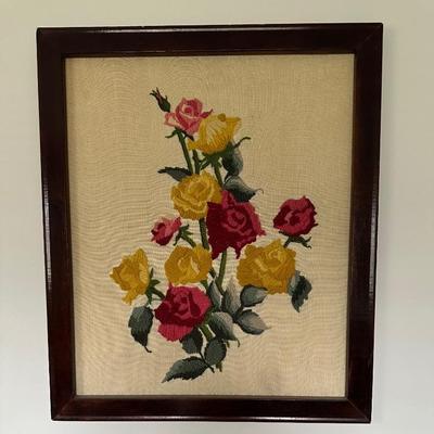 Petit point framed art