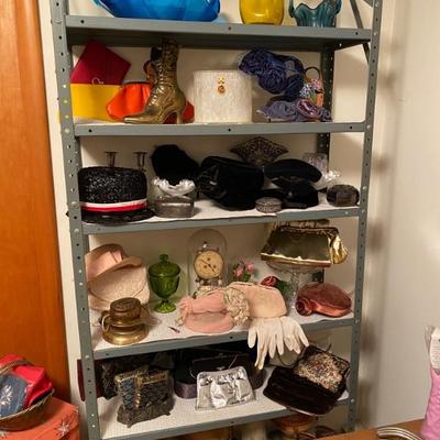 Vintage Hats, Gloves, Antique Trinket Boxes