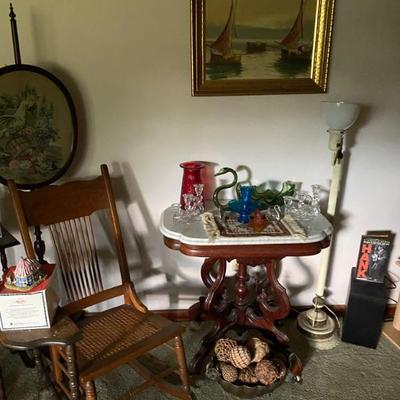 Antique Pressed Back Grandmothers Rocking Chair